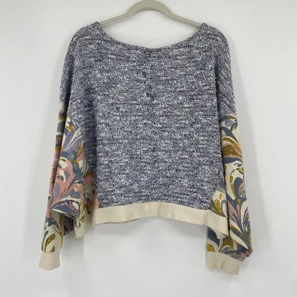 Saturday Sunday Anthropologie Size Large Sweatshirt Flora Printed Dolman - Picture 12 of 16